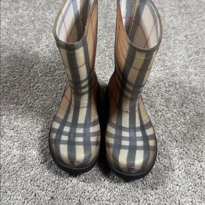 Burberry Baby Rain Boots DesignerPlaid Nova Check Made in France (Size 7/24)